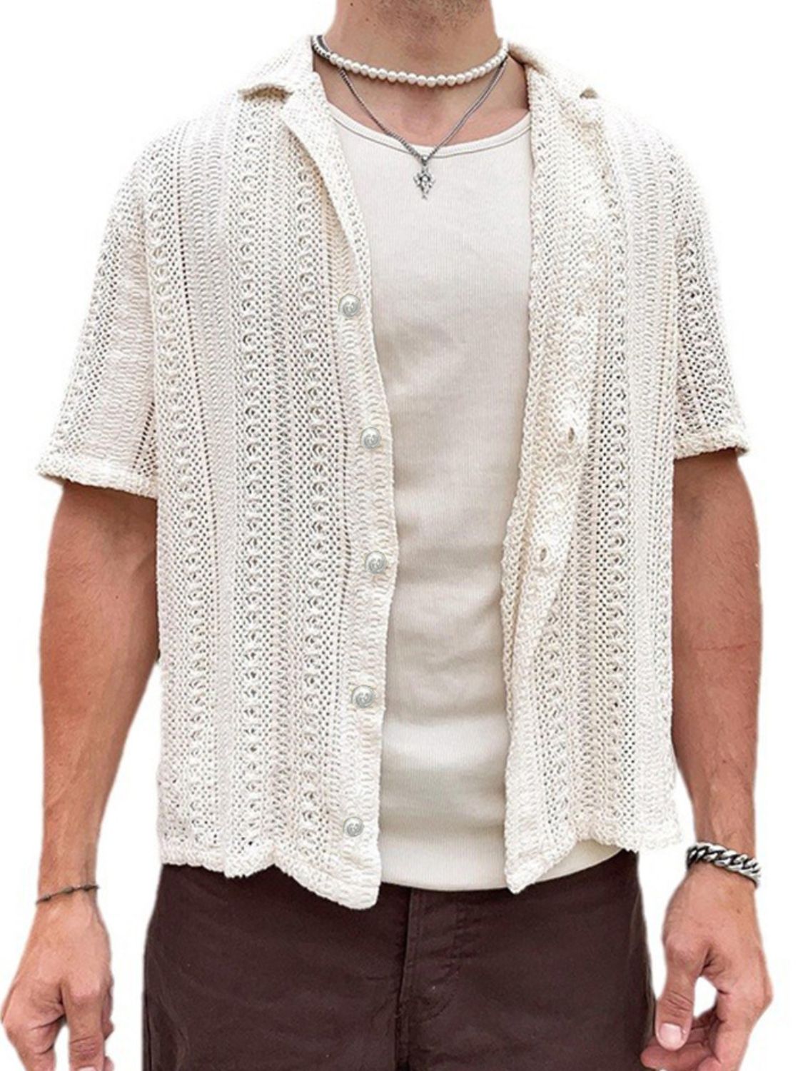 Men's Full Size Button Down Short Sleeve Shirt Plus Size