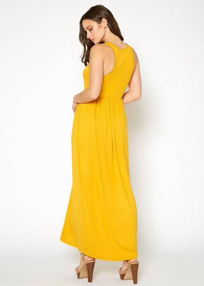 Womens Sleeveless Pleated Maxi Dress by Shop at Konus
