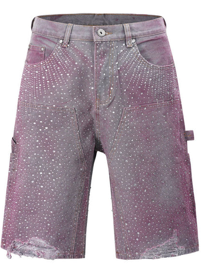 Men's Rhinestone Shorts with Pockets
