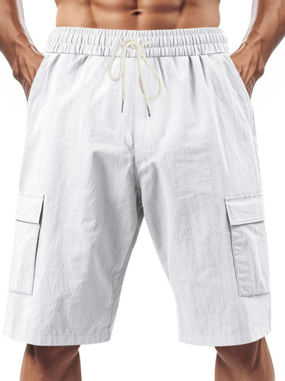 Men's Full Size Drawstring Shorts with Cargo Pockets Plus Size