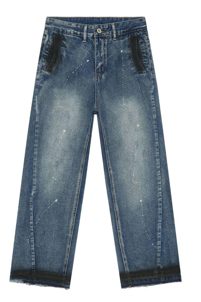 Men's Raw Hem Baggy Jeans