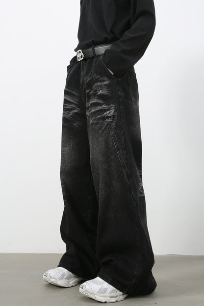 Men's Wide Leg Jeans with Pockets