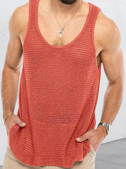 Men's Plus Size Scoop Neck Knit Tank