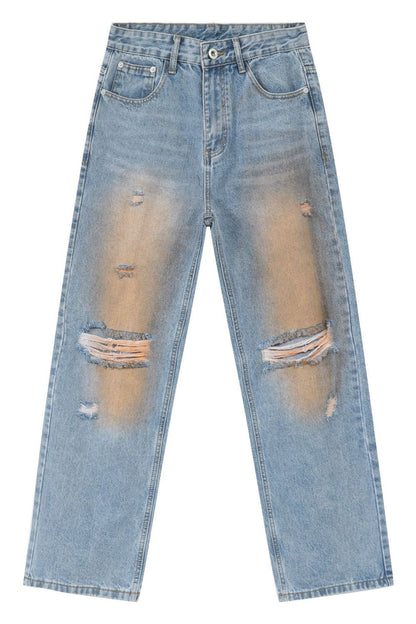 Men's Distressed Jeans with Pockets