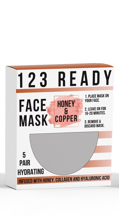 123 READY HONEY & COPPER HYDRATING GEL FACE MASK 1PC by ZAQ Skin & Body