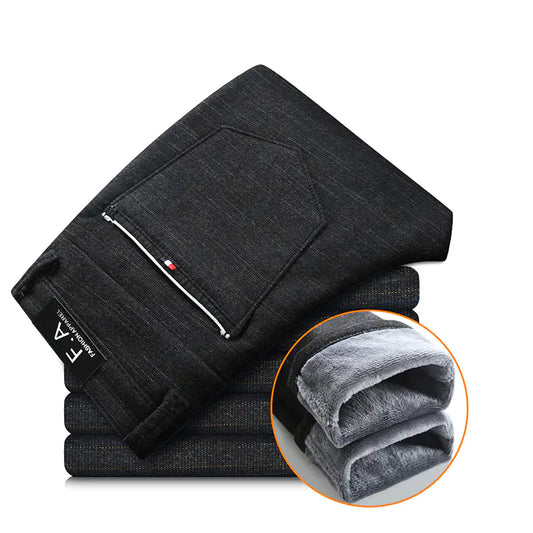 Thickened Fleece Men's Warm Casual Long Pants