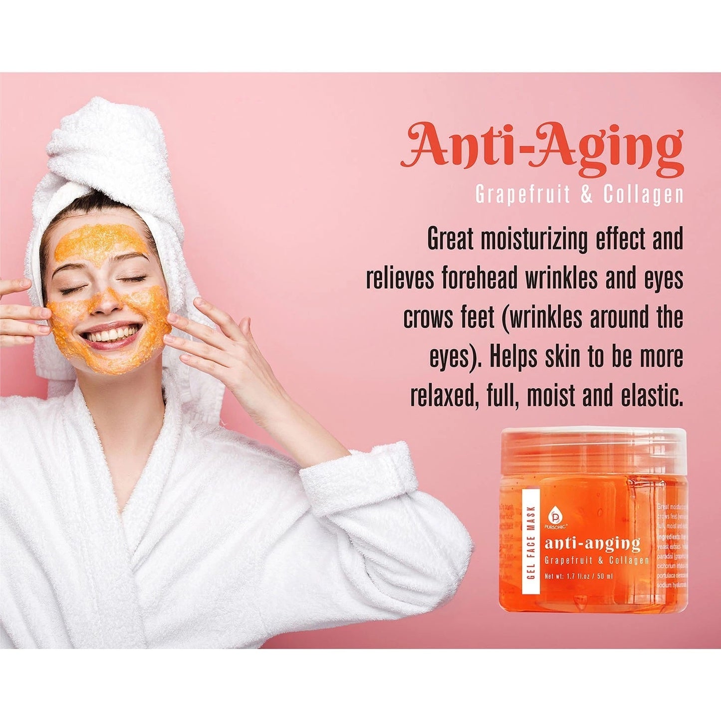 3 Pack Facial Therapy Gel Face Mask With Mask Applicator by Pursonic