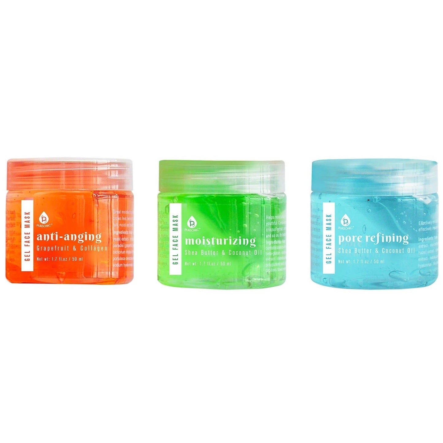 3 Pack Facial Therapy Gel Face Mask With Mask Applicator by Pursonic