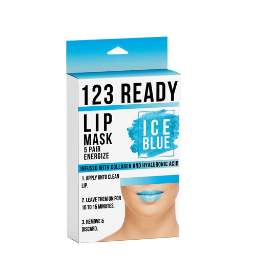 123 Ready ICE BLUE ENERGIZE GEL LIP PATCHES 5PC by ZAQ Skin & Body