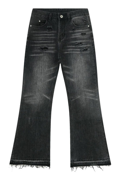 Men's Frayed Hem Bootcut Jeans