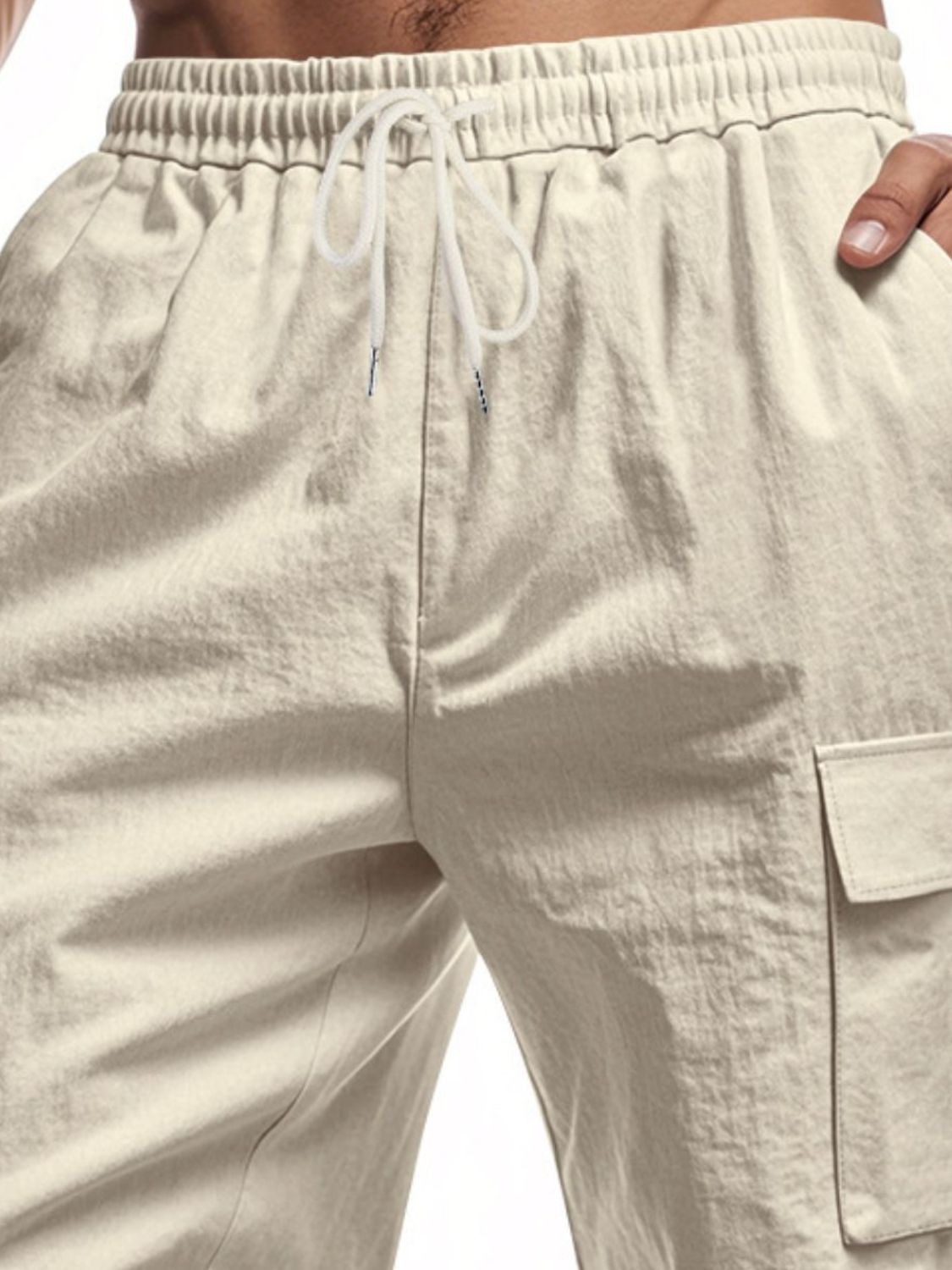 Men's Full Size Drawstring Shorts with Cargo Pockets Plus Size