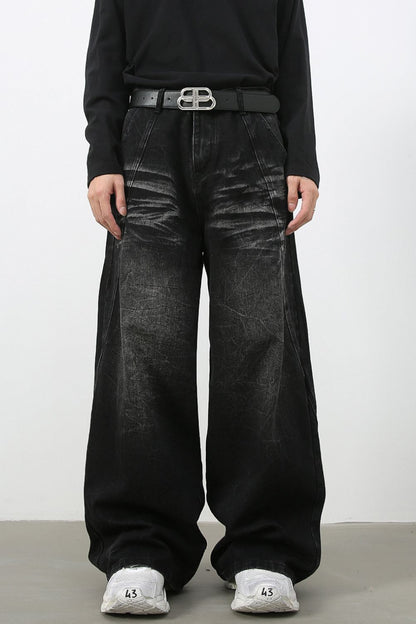 Men's Wide Leg Jeans with Pockets