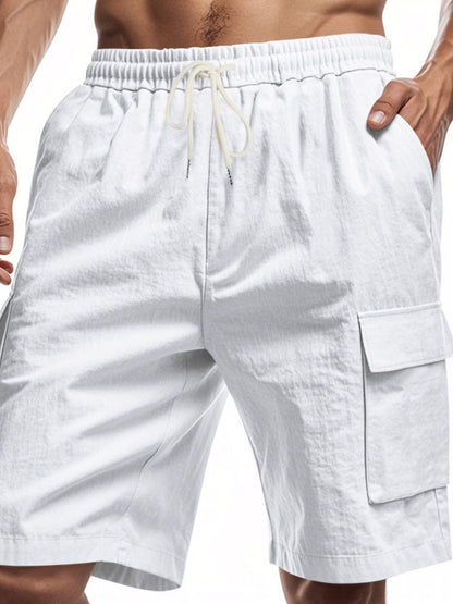 Men's Full Size Drawstring Shorts with Cargo Pockets Plus Size