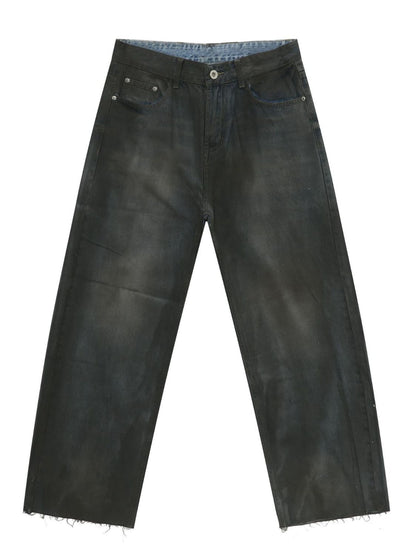 Men's Frayed Hem Jeans with Pockets