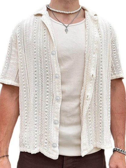 Men's Full Size Button Down Short Sleeve Shirt Plus Size