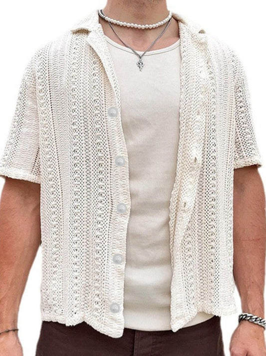 Men's Full Size Button Down Short Sleeve Shirt Plus Size