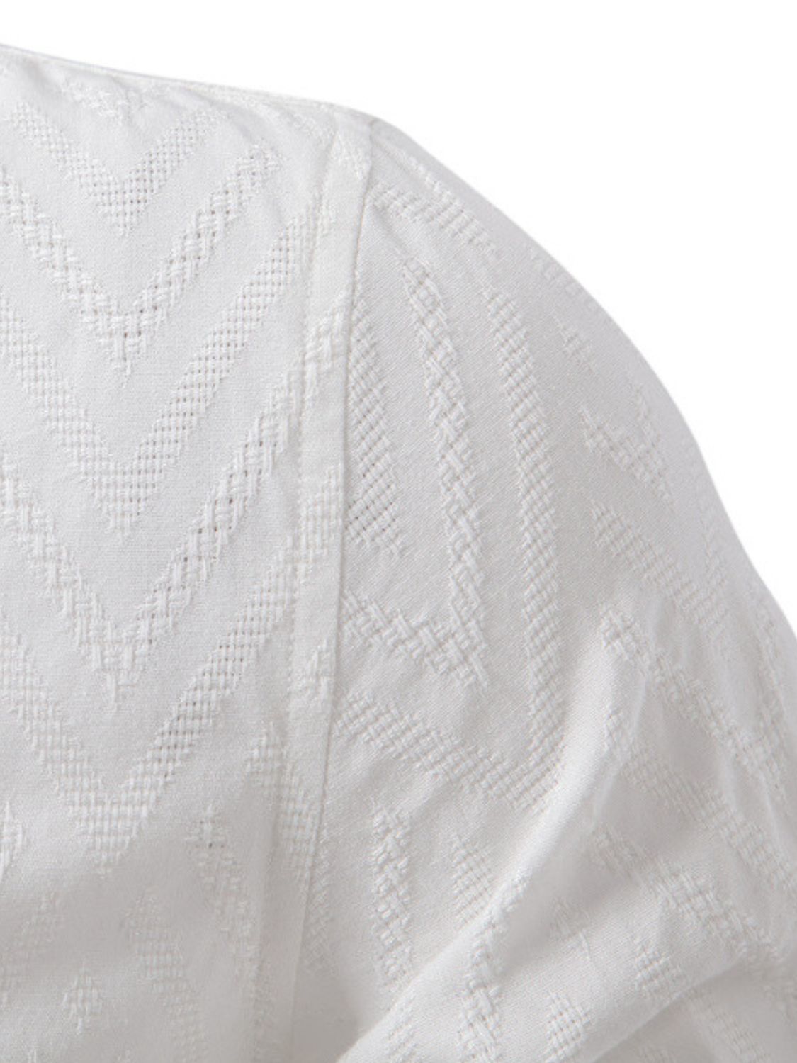 Men's Half Button Geometric Texture Collared Neck Shirt