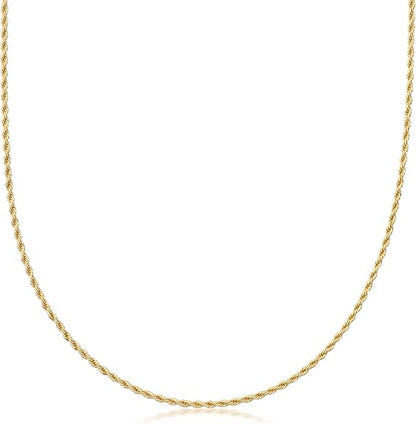 RMZ GOLD NYC 18K Gold Rope Chain Necklace - Made In Brazil
