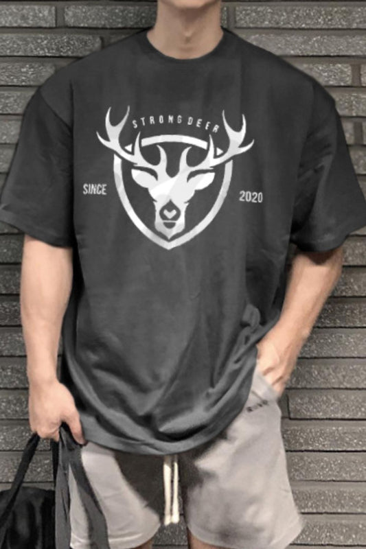 Men's Plus Size Graphic Round Neck Half Sleeve T-Shirt