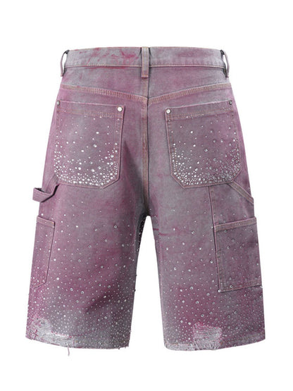 Men's Rhinestone Shorts with Pockets
