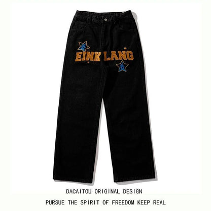 Retro American Hip-Hop Wide Leg Jeans for Men
