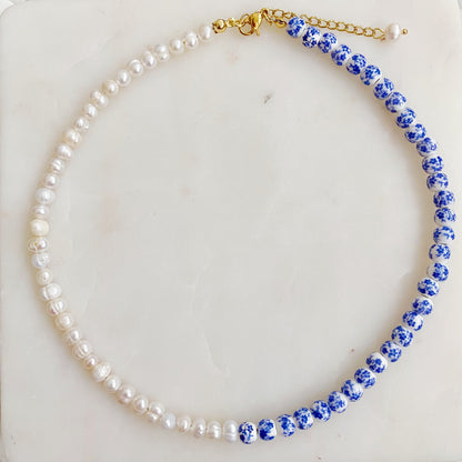 So Fresh Pearl And Porcelain Choker Necklace by Ellisonyoung.com