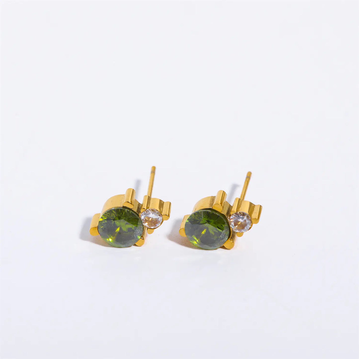 Titanium Steel Gold-Plated December Birthstone Earrings