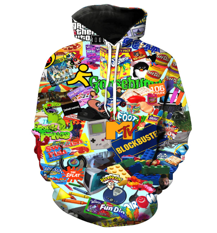 Digital Print Hoodie for Couples - Casual Loose Fit