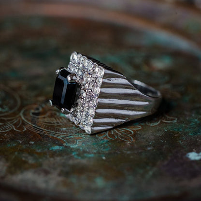 Vintage Austrian Crystal Cocktail Ring 18k Yellow or White Gold Electroplated Women's Birthstne RingMade in USA by PVD Vintage Jewelry