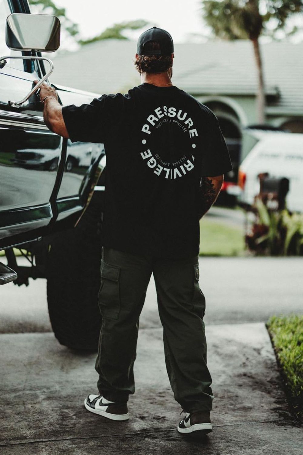 Men's Plus Size Letter Round Neck Short Sleeve T-Shirt