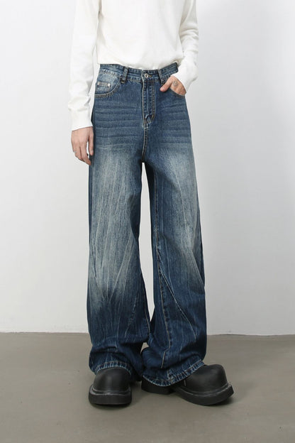 Men's Wide Leg Jeans with Pockets