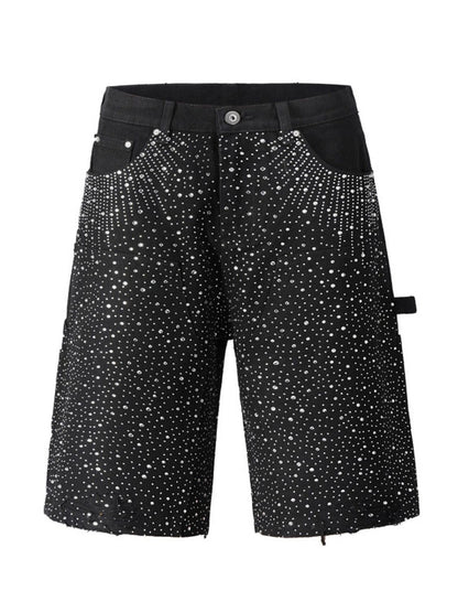 Men's Rhinestone Shorts with Pockets