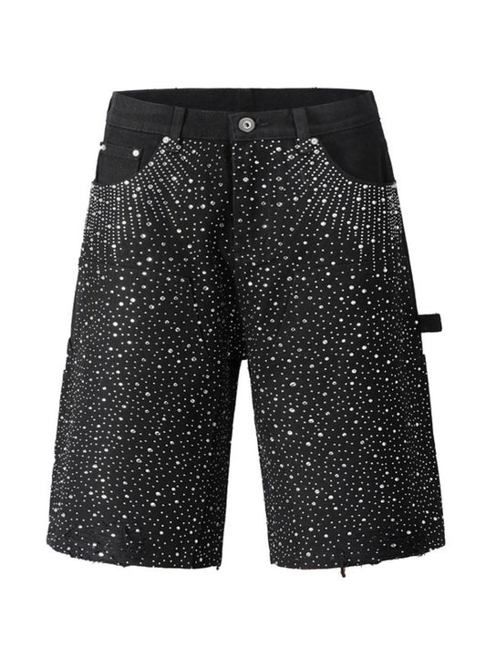 Men's Rhinestone Shorts with Pockets