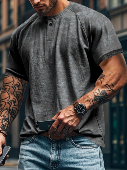 Men's Full Size Round Neck Short Sleeve T-Shirt Plus Size