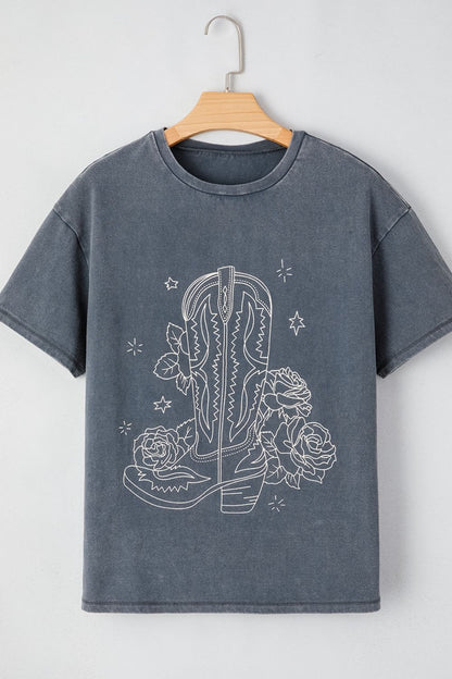 Western Cowboy Boots Graphic T-Shirt