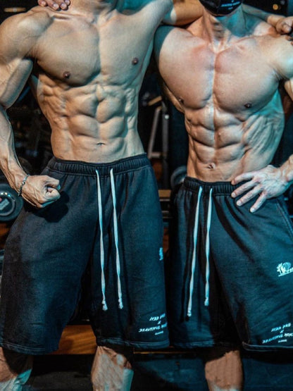 Men's Plus Size Graphic Drawstring Active Shorts