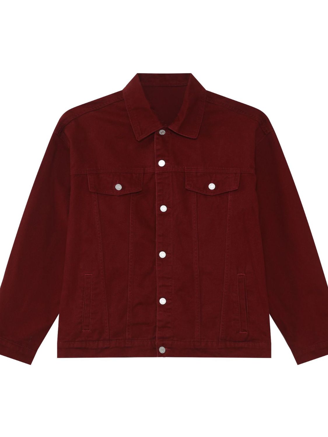 Men's Button Up Dropped Shoulder Denim Jacket