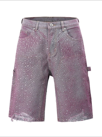 Men's Rhinestone Shorts with Pockets