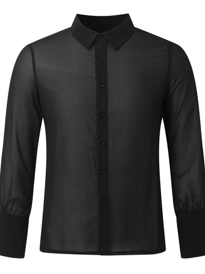 Men's Full Size Collared Neck Long Sleeve Shirt Plus Size