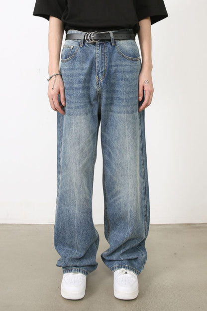 Men's Washed Jeans with Pockets