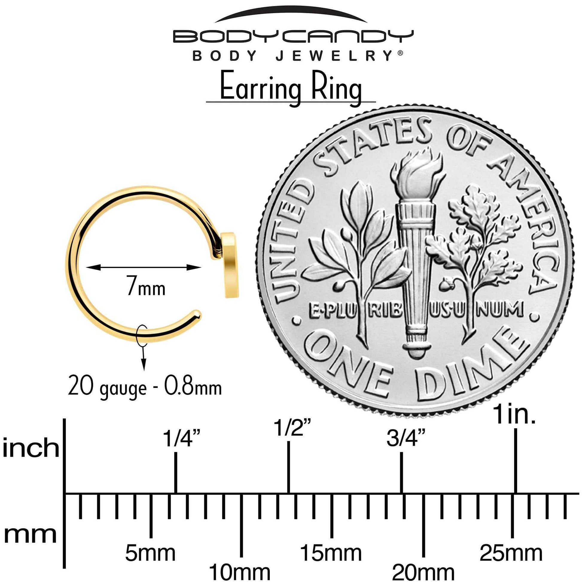 20G Gold Tone Implant Grade Titanium Heart Open Hoop Earring Set