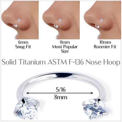 Double Gem Horseshoe Nose Ring Kit with Ball Grabber