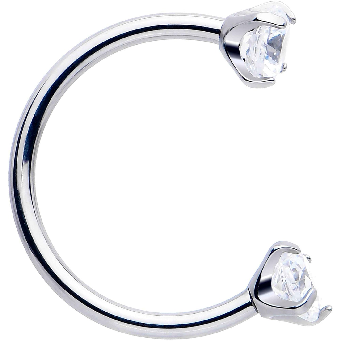 Double Gem Horseshoe Nose Ring Kit with Ball Grabber