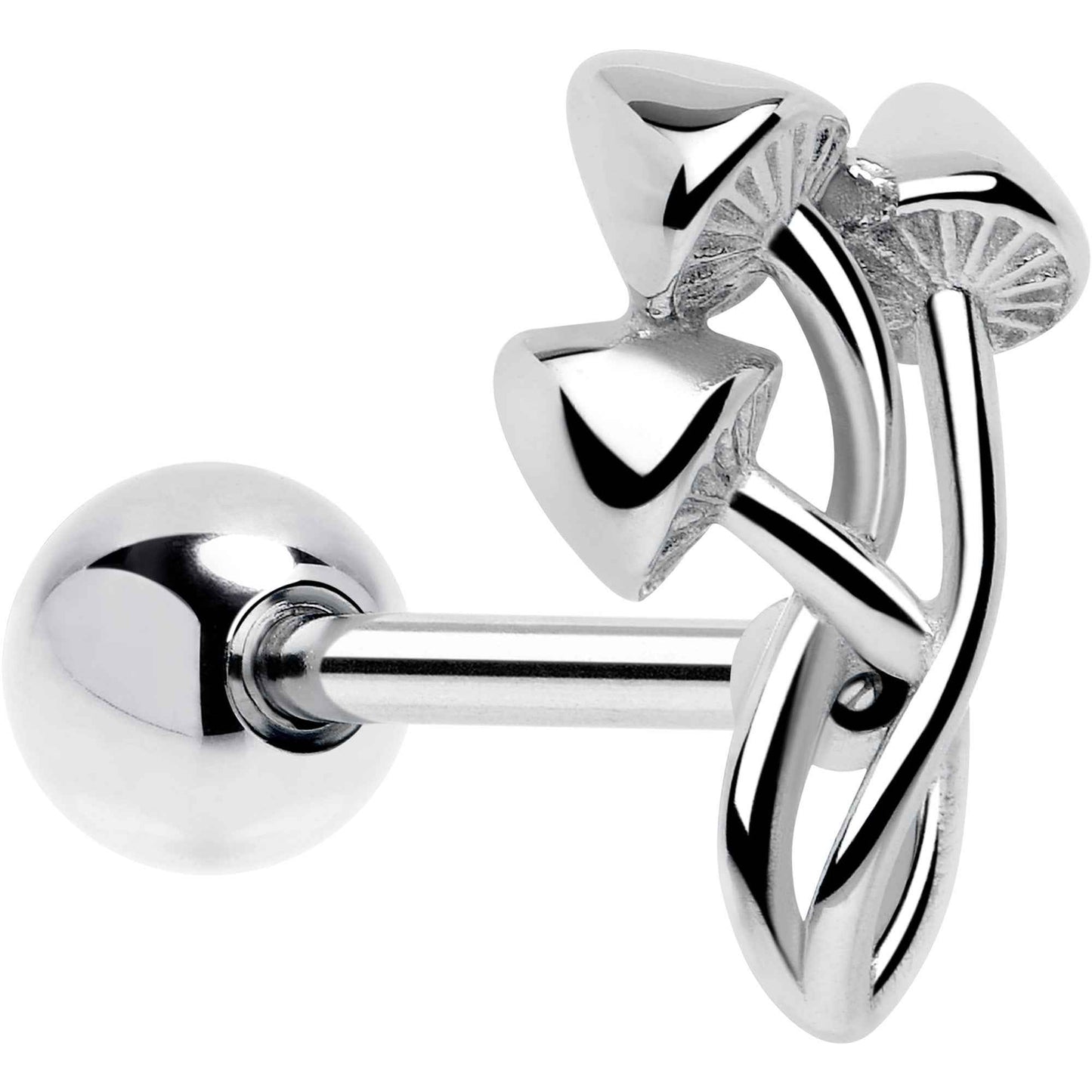 Trippy Mushroom Trio Barbell Tongue Ring