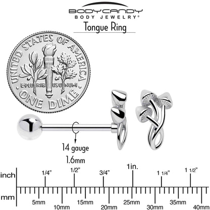 Trippy Mushroom Trio Barbell Tongue Ring