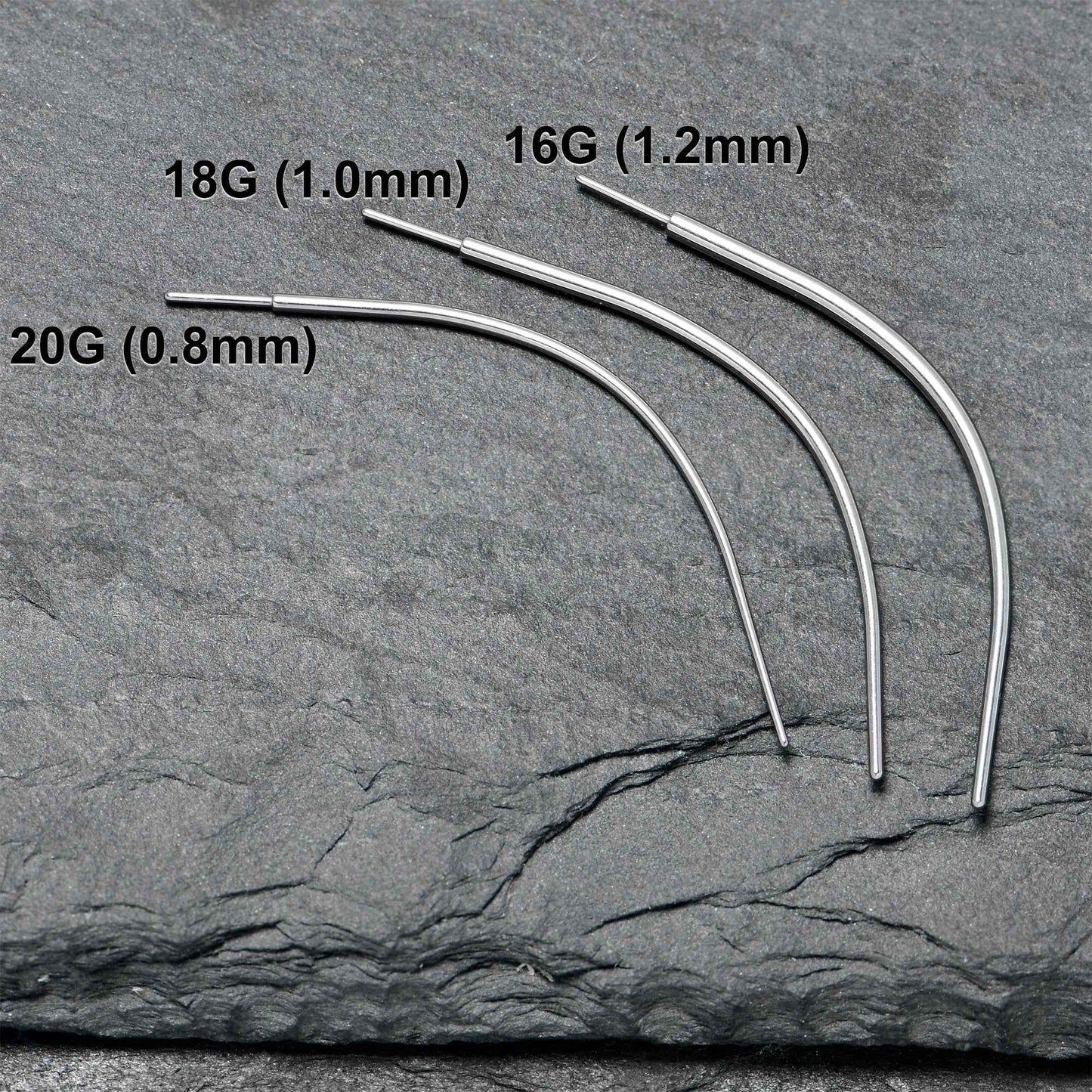 Stainless Steel Curved Insertion Tool, Threadless Insertion Pin Taper