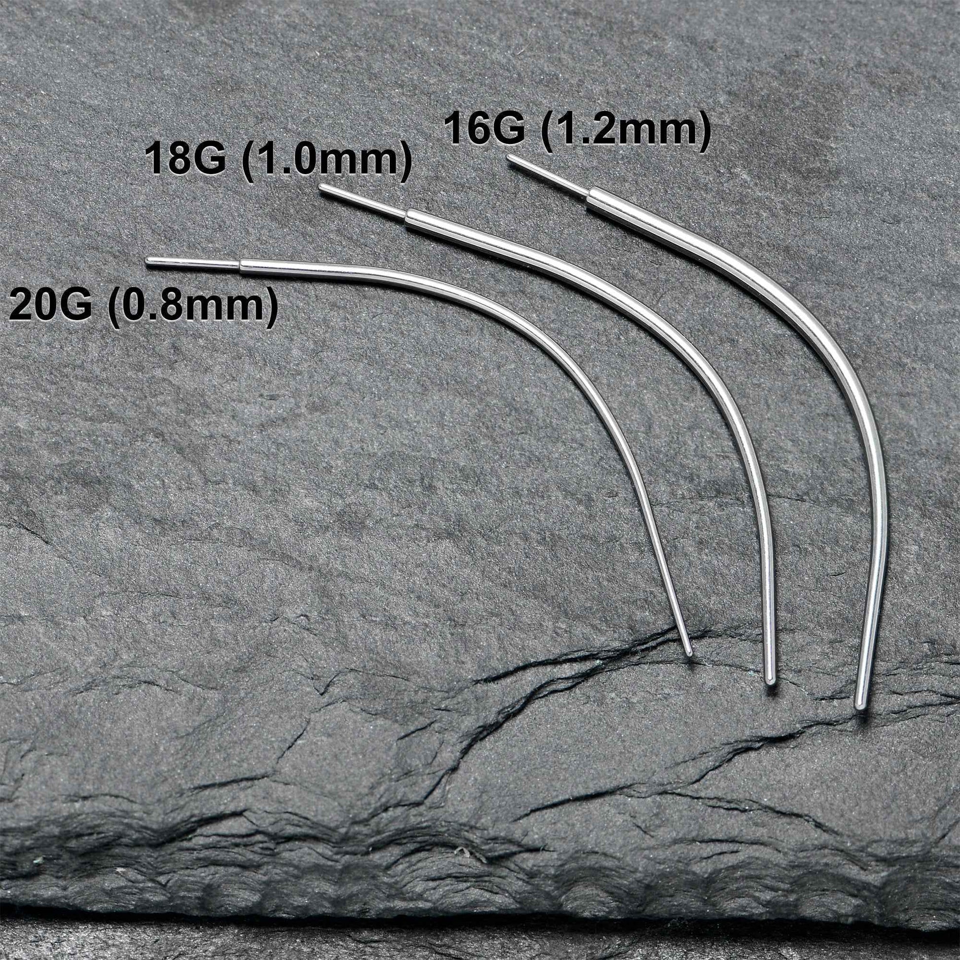 Stainless Steel Curved Insertion Tool, Threadless Insertion Pin Taper