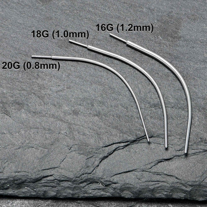 Stainless Steel Curved Insertion Tool, Threadless Insertion Pin Taper