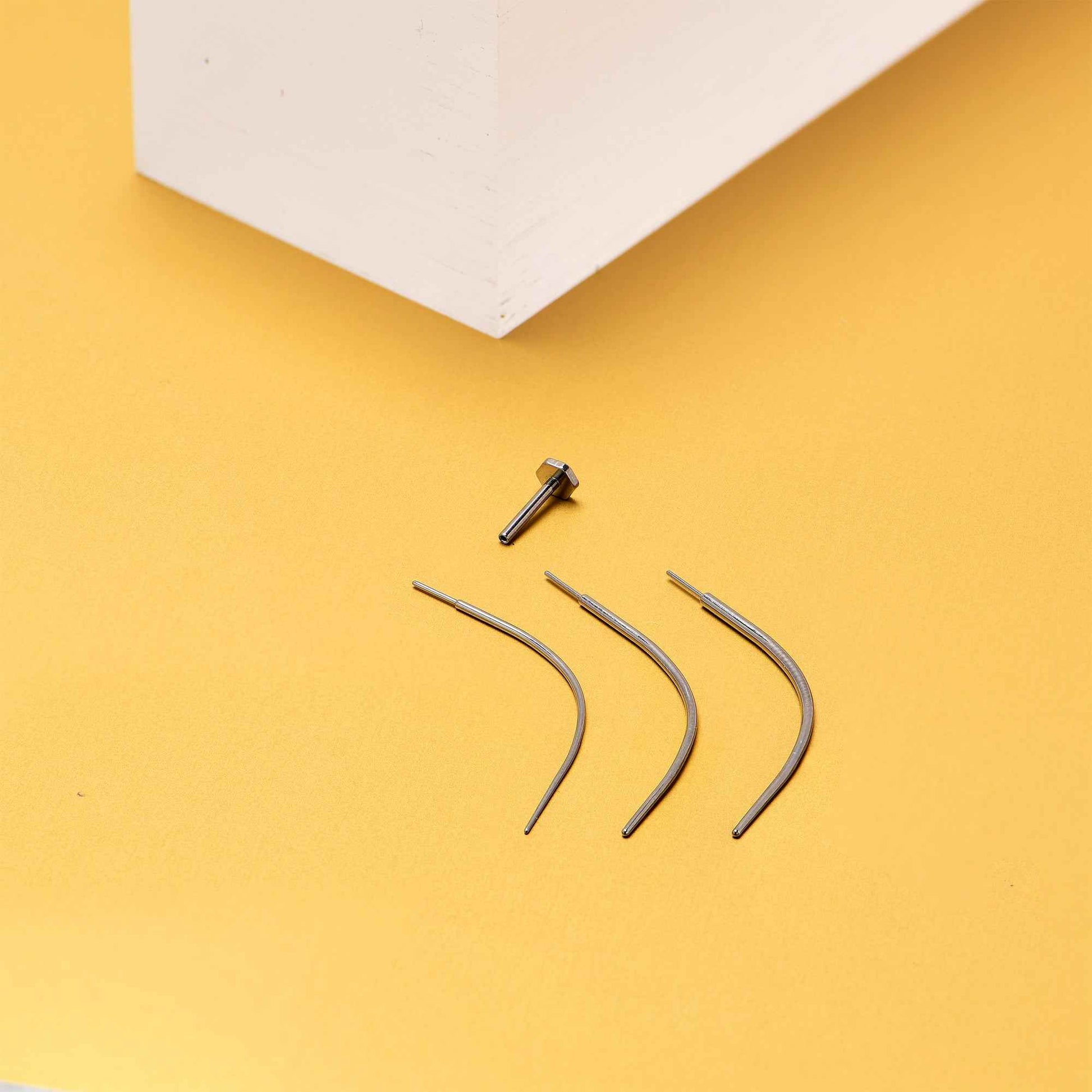 Stainless Steel Curved Insertion Tool, Threadless Insertion Pin Taper
