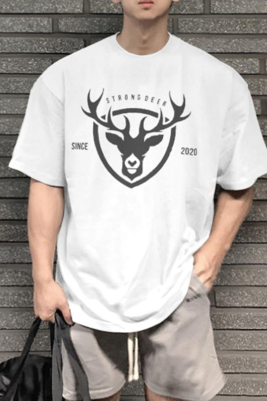 Men's Plus Size Graphic Round Neck Half Sleeve T-Shirt